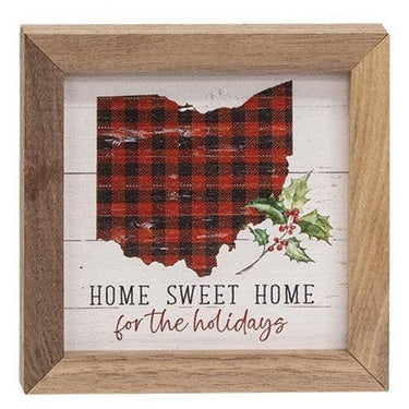 Buffalo Check Ohio Home Sweet Home For the Holidays Mini Framed Print - The Fox Decor